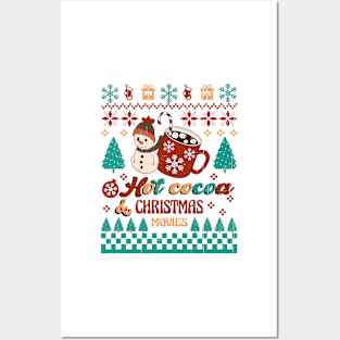 Hot Cocoa Christmas Movies, Retro Christmas Posters and Art